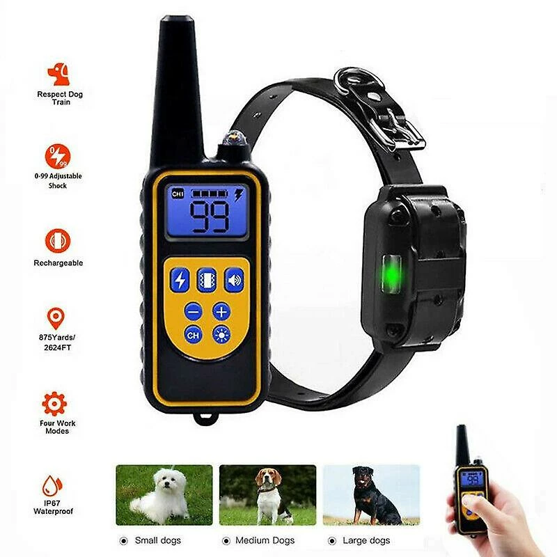 Unbranded Anti-Bark Electronic Waterproof Pet Dog Training Collar 800m LCD