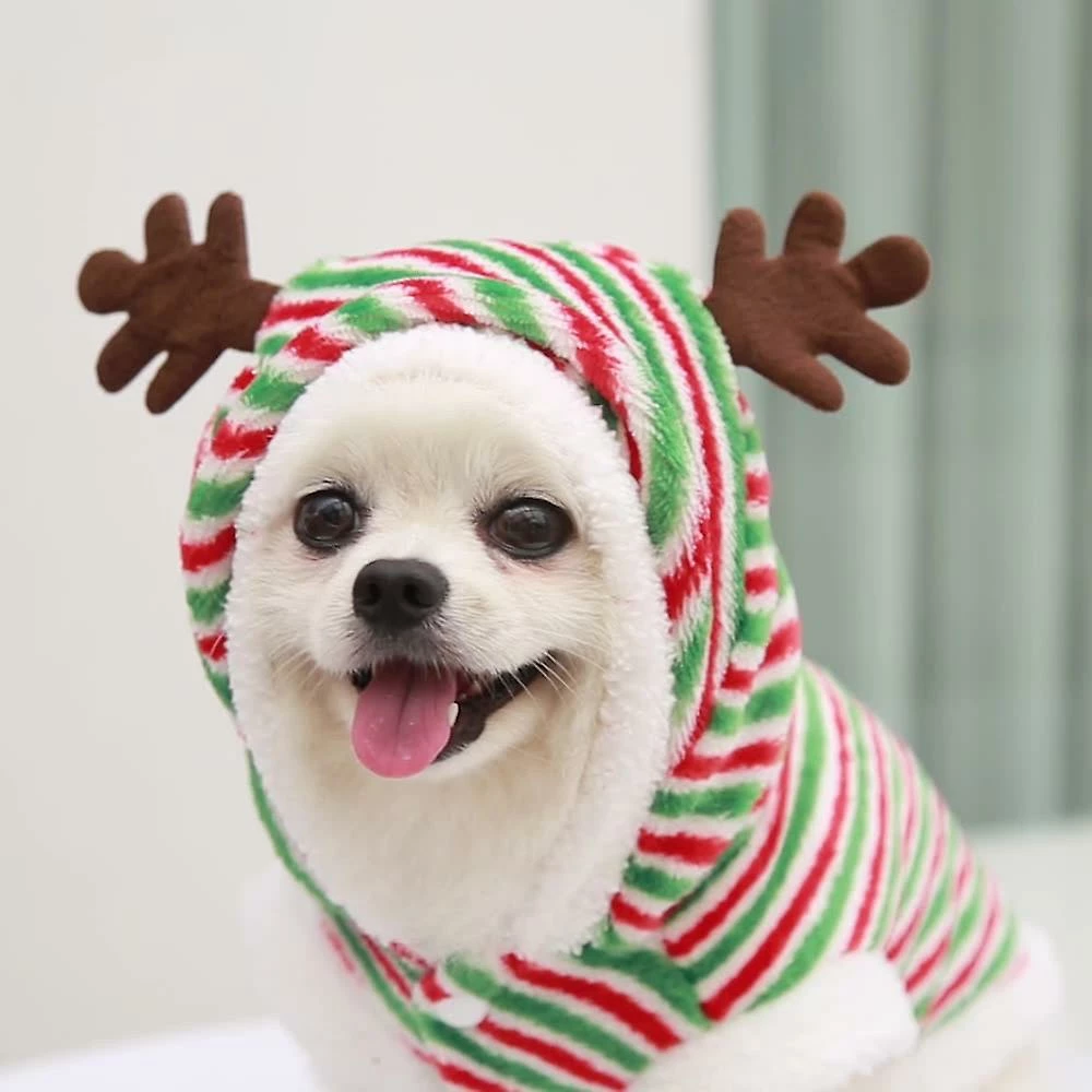 Sevenprin Pet Dog Cat Elk Costume Vêtements De Noël Hooded Jumper Vêtements De Noël – Image 4