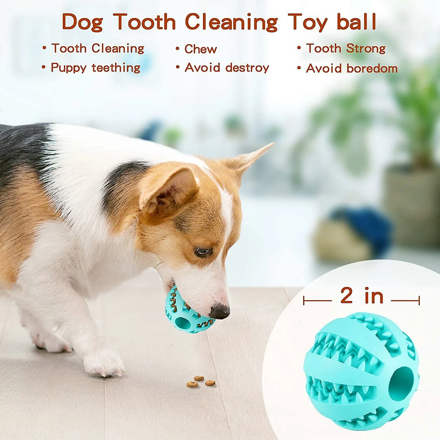 Unbranded 5cm Caoutchouc Naturel Pet Dog Toys Chien Jouets à Mâcher Dents Nettoyage Des Dents Treat Ball Extra-tough Interactive Elasticity Ball Pour Animaux De Compagnie Produits Pour Animaux De Compagnie – Image 5