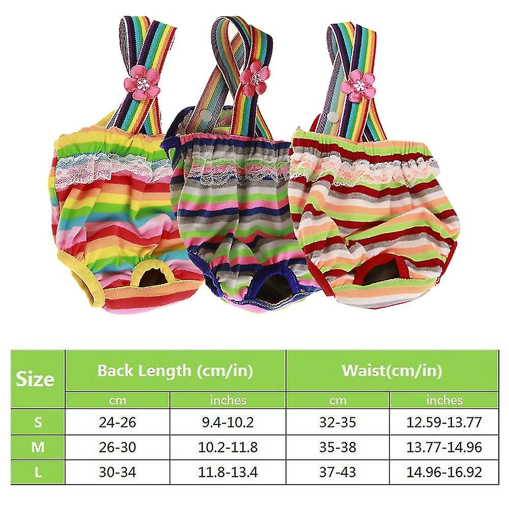 Unbranded 3 Pcs Pet Dog Cat Short Physiologique Doggy Kitten Sous-vĂȘtements Pantalons Couches Strip Design Resserrer La Sangle Slips Sanitaires â Image 5