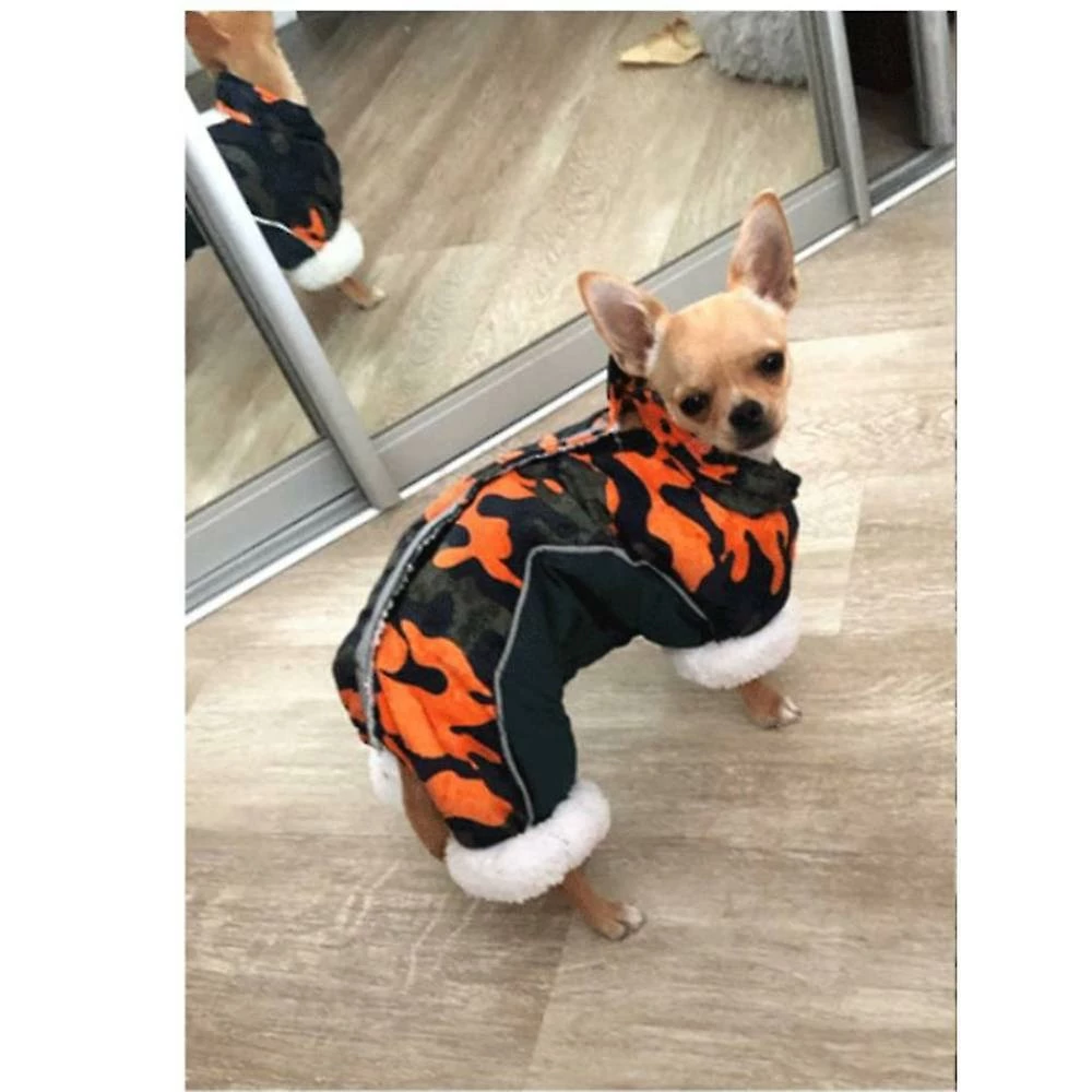 Unbranded Pet Inner Fleece Vêtements à Quatre Pattes, Manteau De Camouflage En Polaire Chaude épaisse D’hiver – Image 4