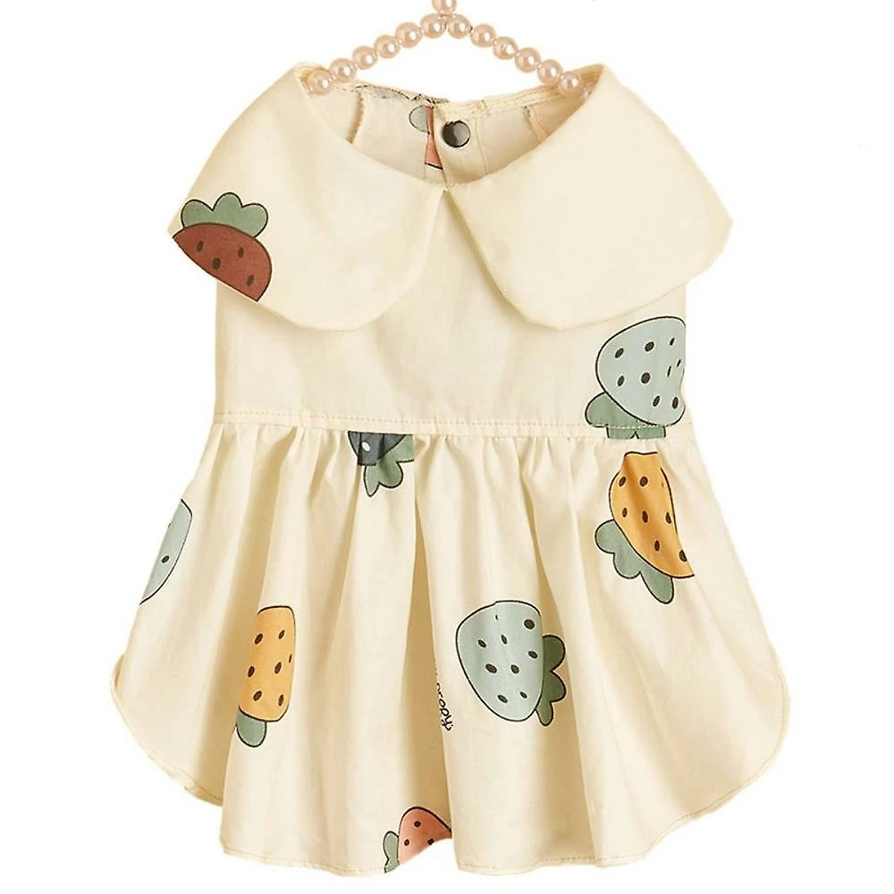 Unbranded Ins Style Pet Clothing, Summer Cute Dress Fruit Strawberry Print