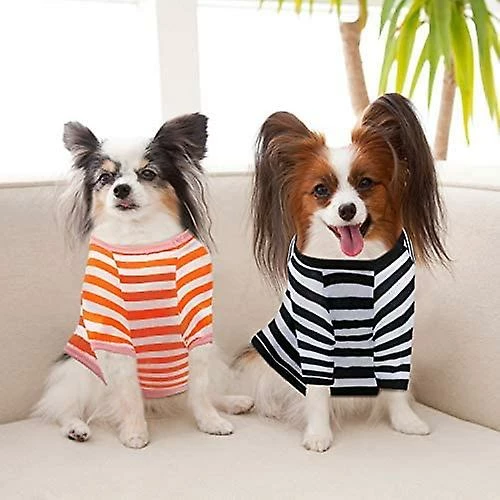Yskaze 4 Pièces Chemise De Chien Petit Chien Rayé T Shirt Pet Apparel Puppy Sweatshirt Dog Vêtements Pour Chiens De Petite à Moyenne Taille – Image 2