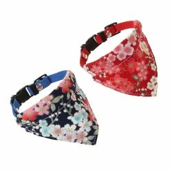 Toyvian 2pcs Mode Réglable Mignon Accrocheur Lavable Pet Triangle Fleur Motif Collar Bandana Bib Foulard Pet Supplies Xs