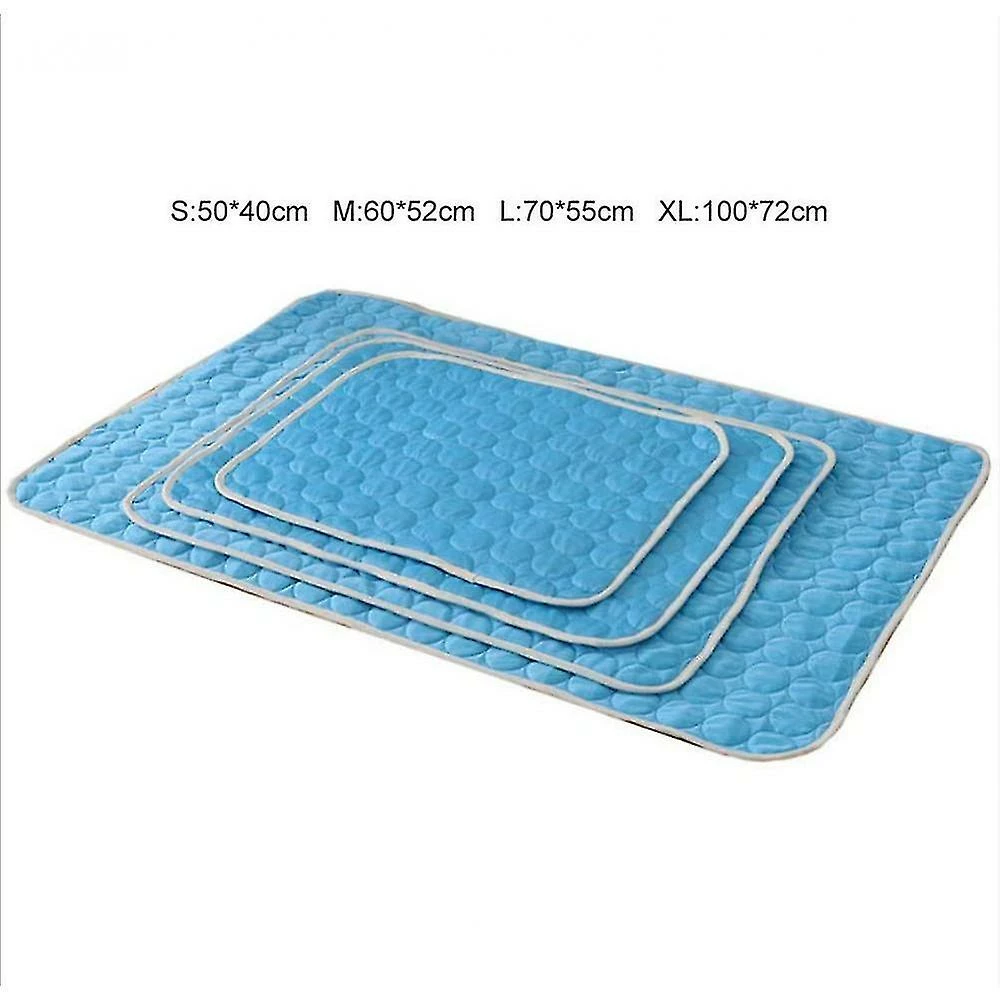 Unbranded 2pcs Blue Summer Cooling Mat Chiens Chats Ou Pet Ice Pad Mat Couverture (62 * 50cm) â Image 3