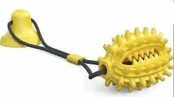 Unbranded Pet Dog Puppy Molar Toy Teether Exercice Ventouse La Boule De Nourriture Qui Fuit (jaune)