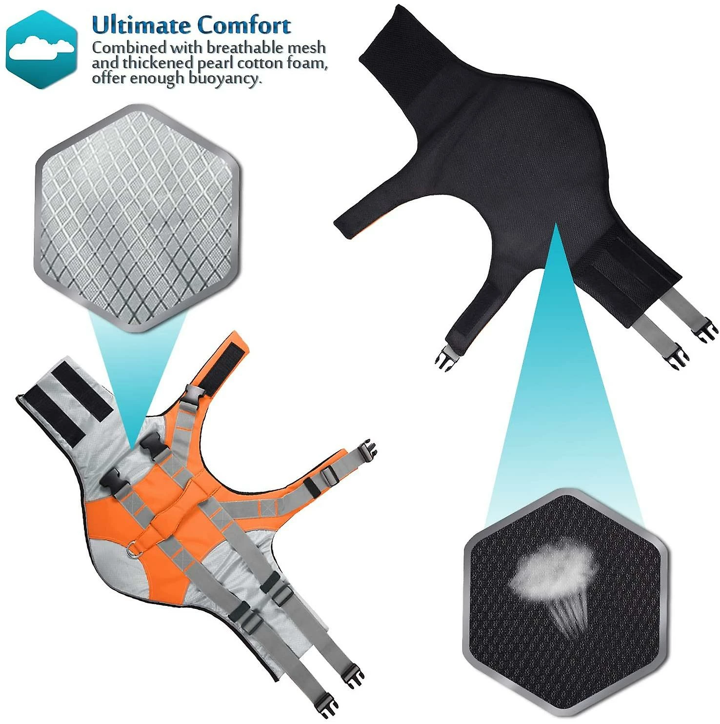 Unbranded Pet Dog Life Jacket Safety Vest Dog Clothes Dog Swimsuit Pet Swimsuit Vacances D’été Oxford Reflective Breathable Bulldog – Image 4