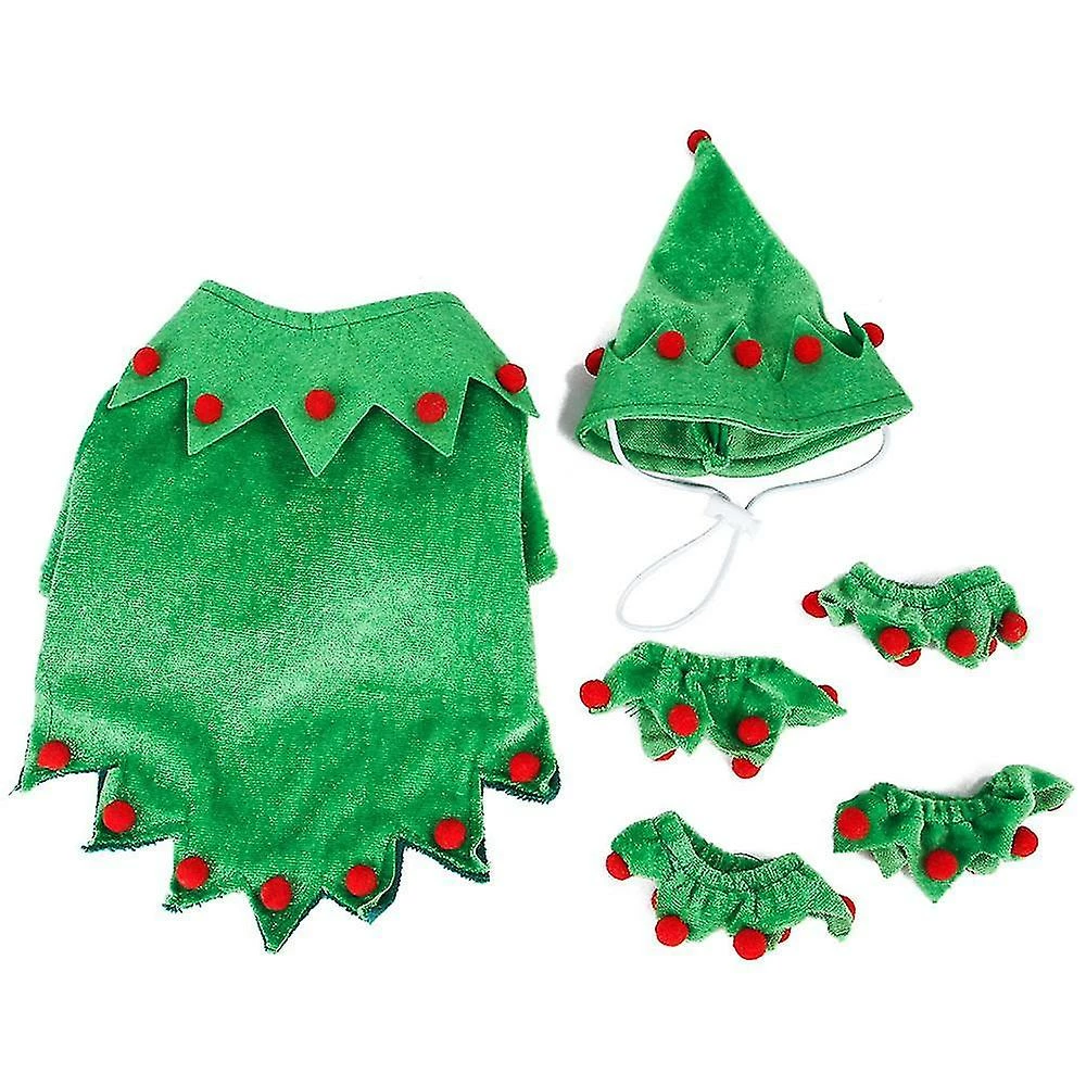 Unbranded Chat Noël Chat Chien Costumes Set Pet Cape Avec Étoile Et Pompes Noël Noël Chat Chapeau Pet Santa Manteau Costume – Image 3