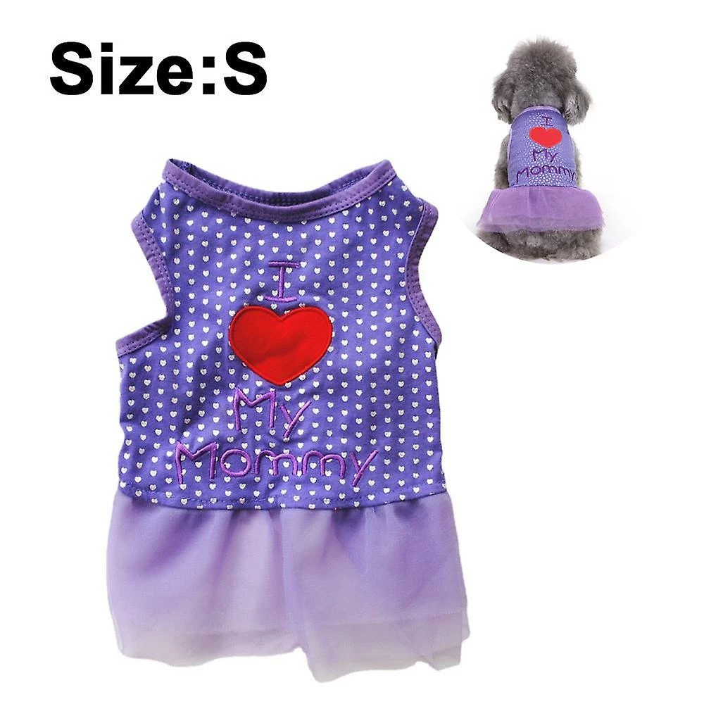 Giveuphesit Chien Chemise Fille Chiot Vêtement Funky Costume Mignon Tutu Sans Manches Col Rond Pet Robe Adorable Été – Image 2