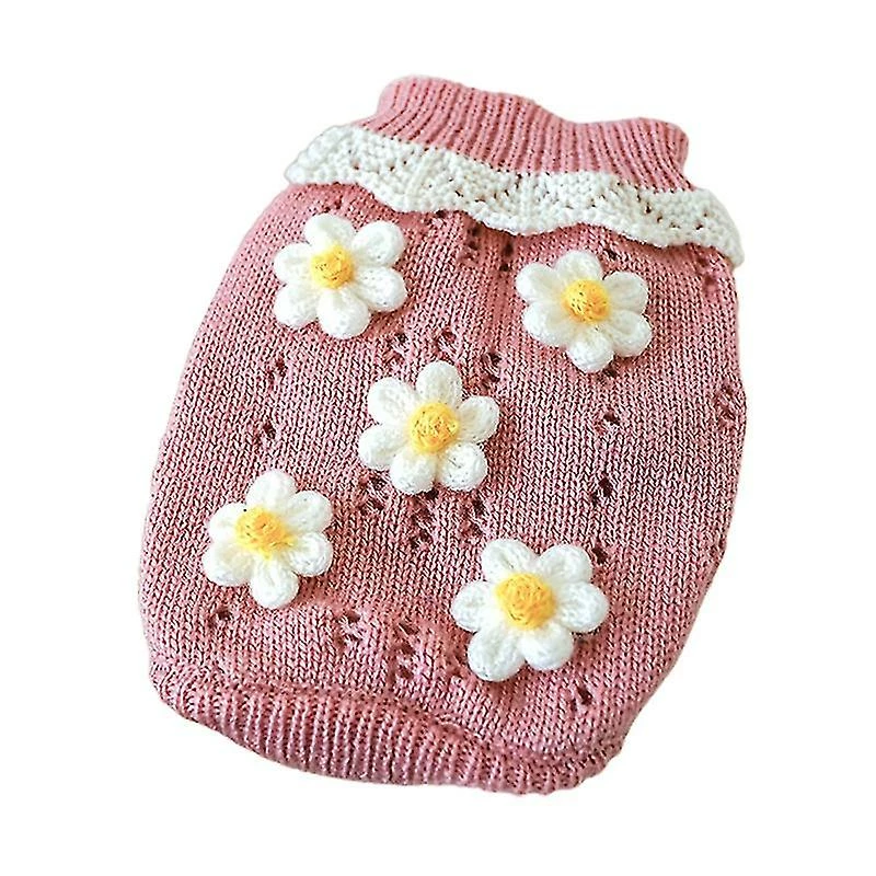 Ssxjv Pet Vêtements D’hiver Fleurs Décor De Fleurs Épaississant Respectueux De La Peau Chat Chien Pull Chaud Pour L’automne Qinhai