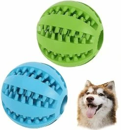 Unbranded Boule De Jouet Pour Chien, Non Toxique Résistant Aux Piqûres Dentition Jouets Balls Pour Petit / Moyen / Grand Chien Et Chiot Chat, Chien Pet Food Treat Feeder Chew Tooth Cleaning Ball