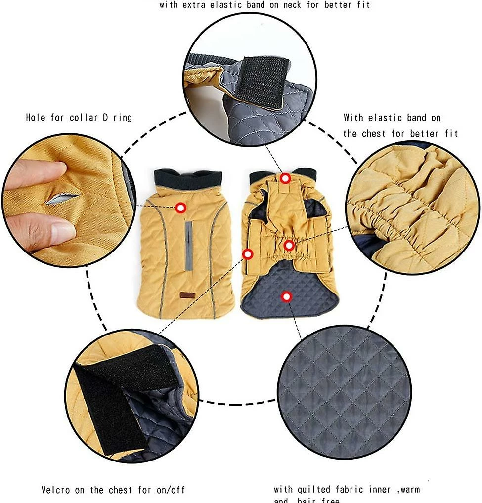 Unbranded Pet Jacket Dog Vêtements Déperlant Hiver Vêtements Chauds Gilet Réversible Vestes D’hiver – Image 4