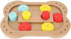 Unbranded Interactif Dog Toy Pet Dogs Wooden Food Toy Colorful Dog Slow Feeder Dog Puzzle Toy Inter