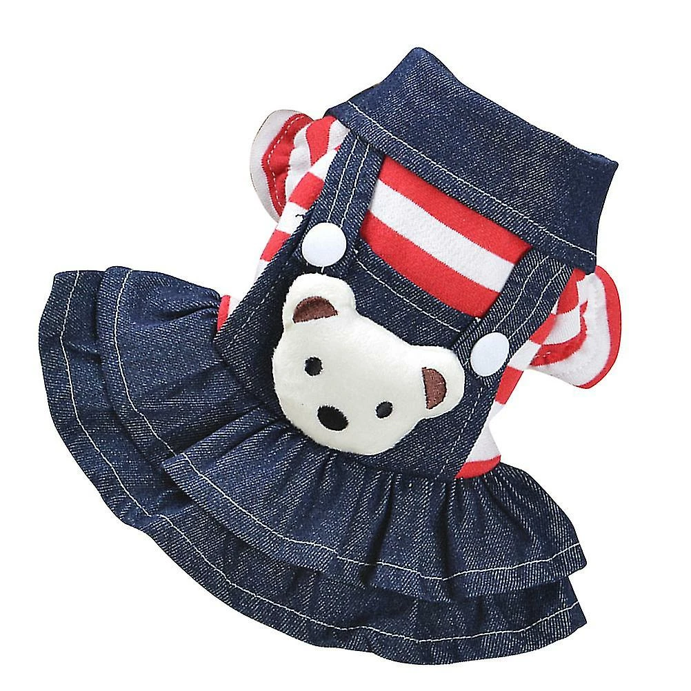 Unbranded Adorable Red Stripes Dog Apparel Small Pet Dog Cat Puppy Bear Decor Dress Elegant Dog Dress (taille 16-xl, Rouge) – Image 4