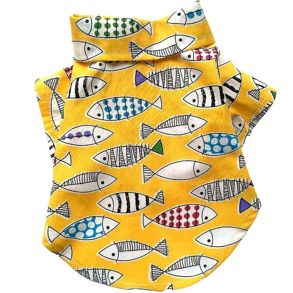 Aowear Chien Hawaiian Shirt Cloth, Pet Dog Summer Polo T-shirt Puppy Cat Outfits Costume Pour Beach Seaside Apparel VĂȘtements â Image 2