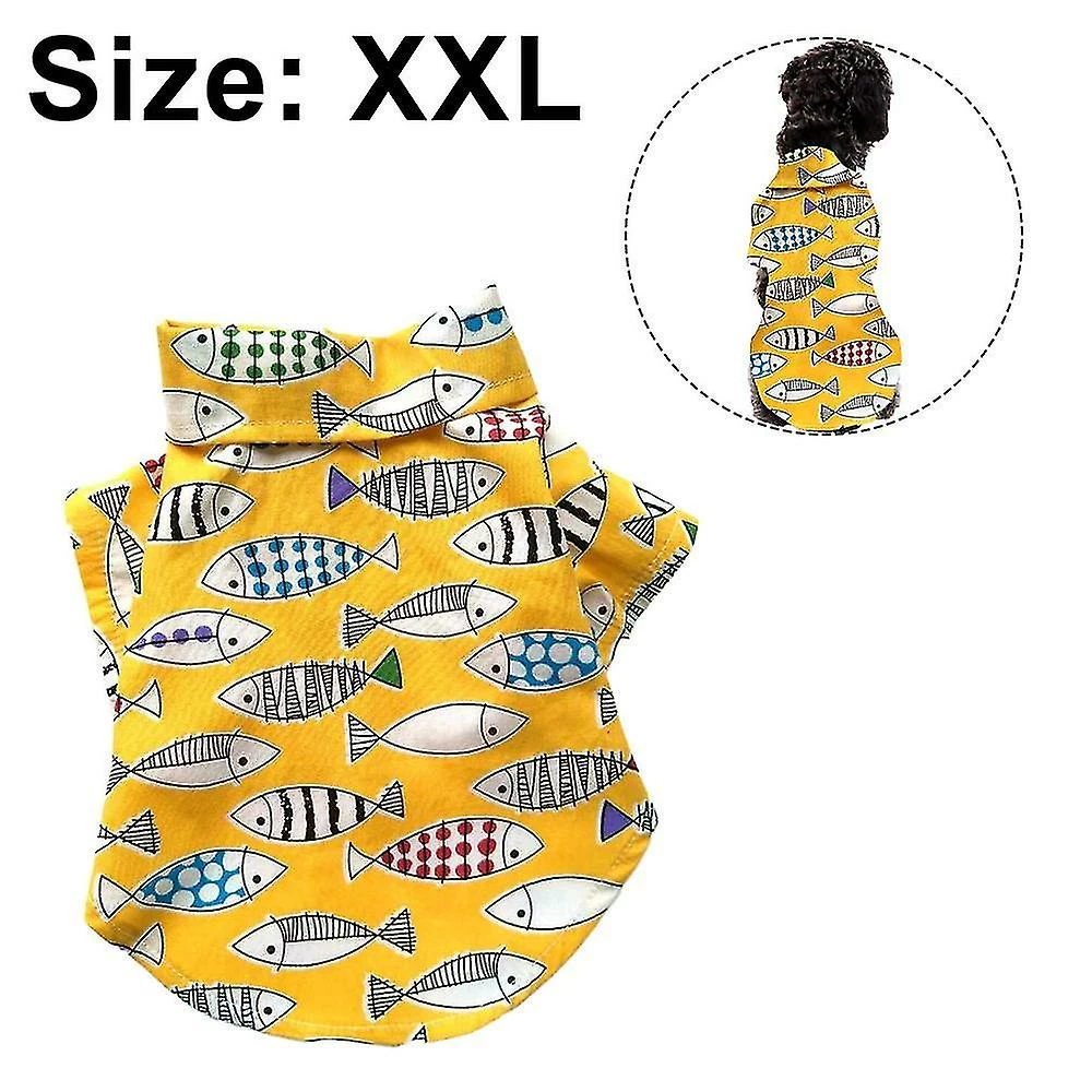 Aowear Chien Hawaiian Shirt Cloth, Pet Dog Summer Polo T-shirt Puppy Cat Outfits Costume Pour Beach Seaside Apparel VĂȘtements â Image 3