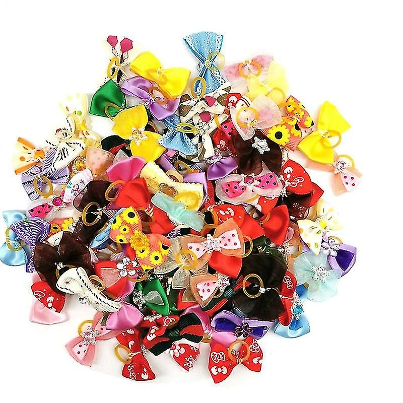 Unbranded 10/20 / 30pcs Pet Bows Dog Hair Bows Pour Yorkshirk Small Dogs Hair Accessories Grooming Bows Rubber Bands Dog Bows Pet Supplies 30pcs – Image 4