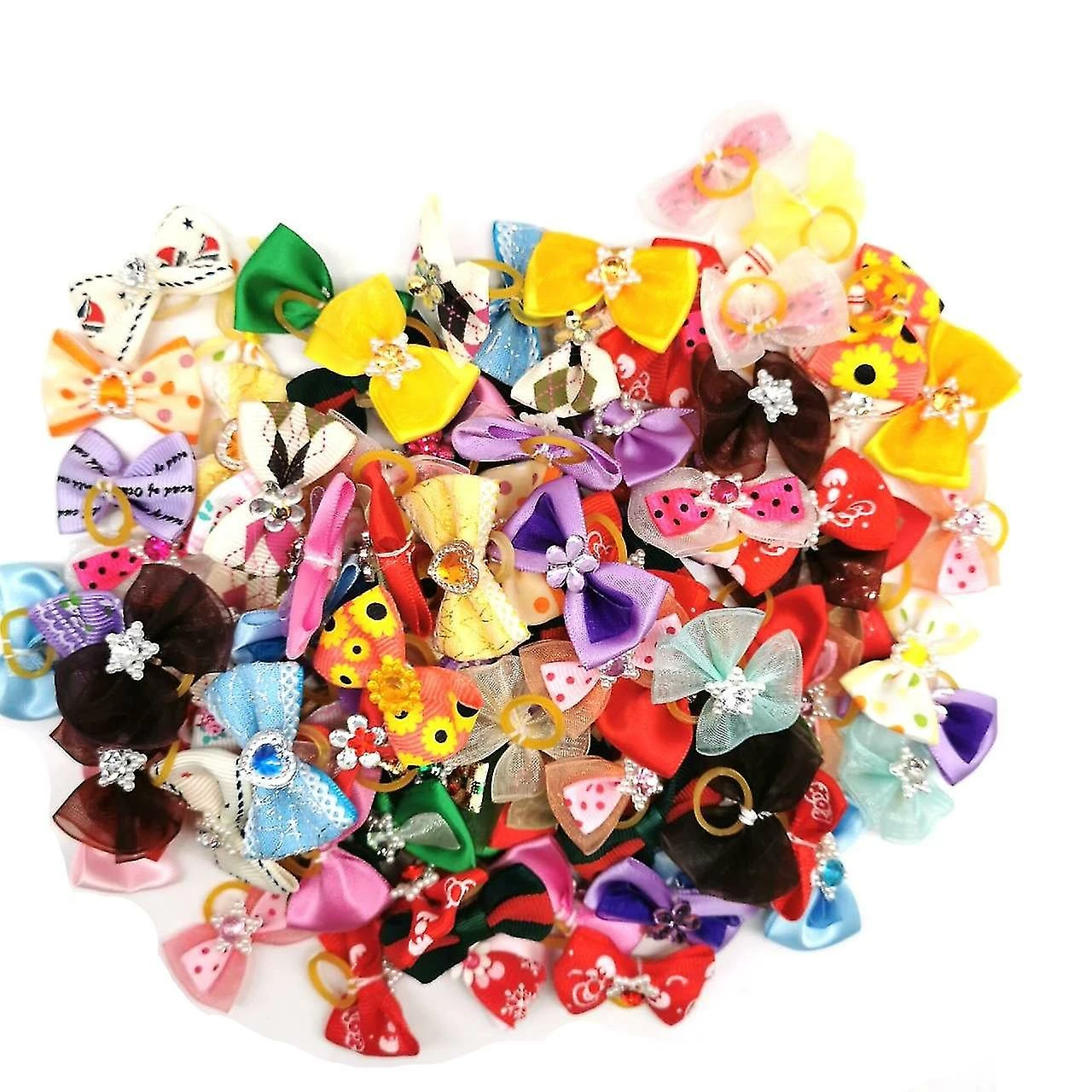 Unbranded 10/20 / 30pcs Pet Bows Dog Hair Bows Pour Yorkshirk Small Dogs Hair Accessories Grooming Bows Rubber Bands Dog Bows Pet Supplies 30pcs – Image 5