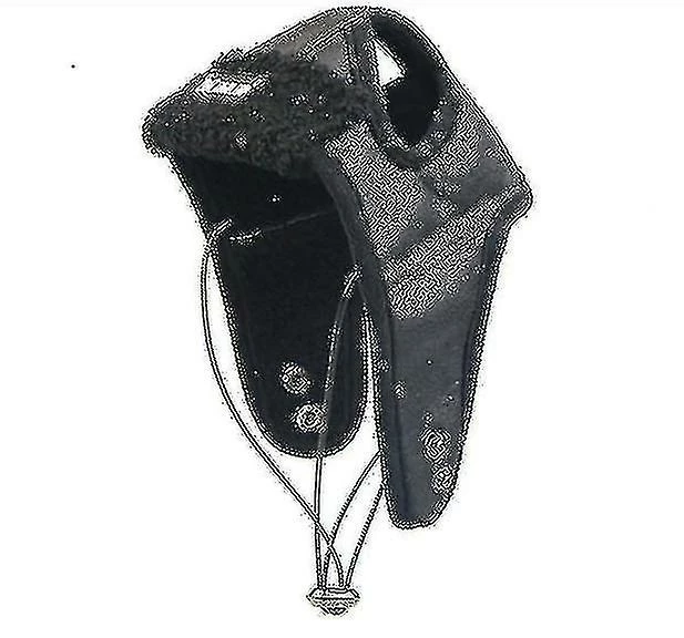 Unbranded Warm Dog Pilot Hat Cuir Pet Dog Cap Pour Grands Chiots Chiens Chapeaux Couleur Noir