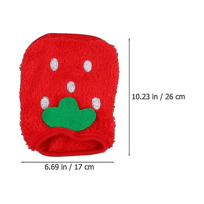 Unbranded Tflycq 2pcs Strawberry Design Comfortable Pet Winter Clothing Warm Pet Clothes For Puppy â Image 4