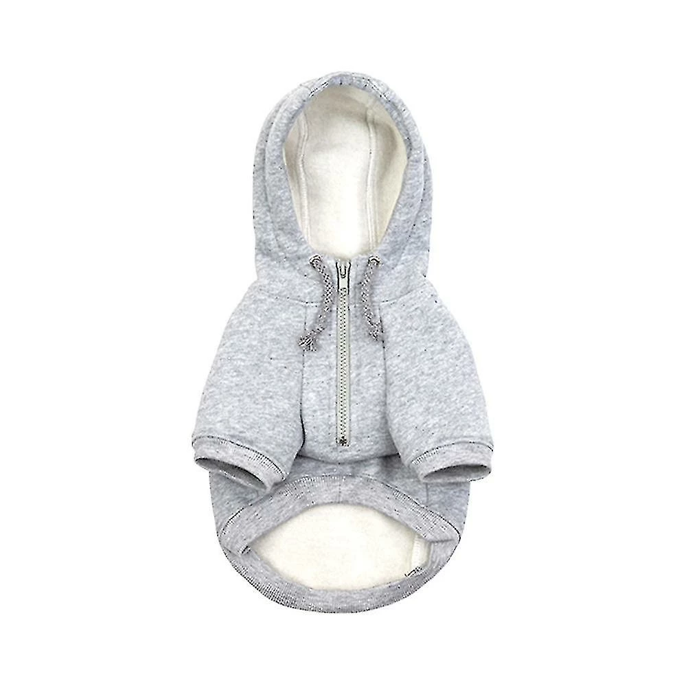 Unbranded Tflycq Autumn Winter Zipper Hoodie Warm Costumes Thickened Clothes For Pet Dogs (grey Size Xl)