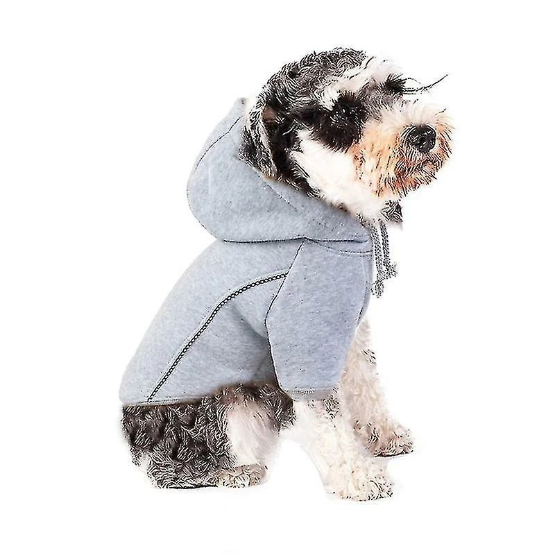 Unbranded Tflycq Autumn Winter Zipper Hoodie Warm Costumes Thickened Clothes For Pet Dogs (grey Size Xl) â Image 3