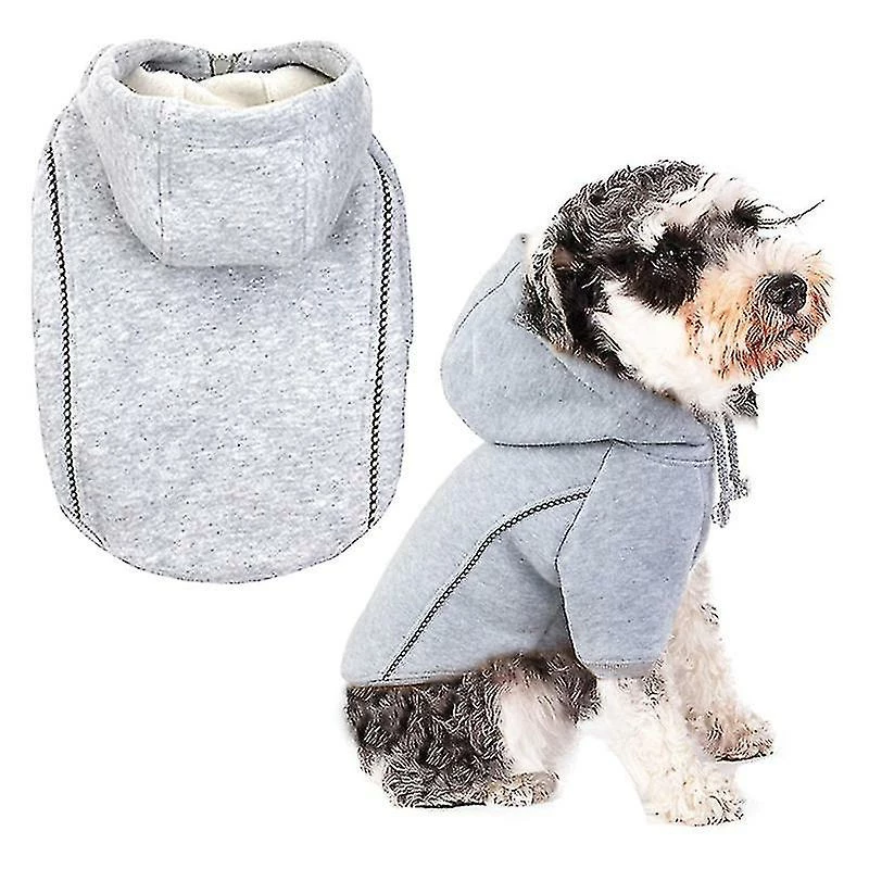Unbranded Tflycq Autumn Winter Zipper Hoodie Warm Costumes Thickened Clothes For Pet Dogs (grey Size Xl) â Image 4