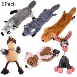 Unbranded 6 Pack Chien Squeaky Toys Assortiment Pet Puppy Stuffing Peluche Chew Teething Toys