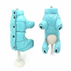 Hua Hui Tg-cl06 Solid Color Pet Dog Coat Imperméable Winter Puppy Outwear Costumes - Bleu / Taille 8