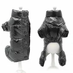 Hua Hui Tg-cl06 Solid Color Pet Dog Coat Imperméable Winter Puppy Outwear Costumes - Noir/taille 8