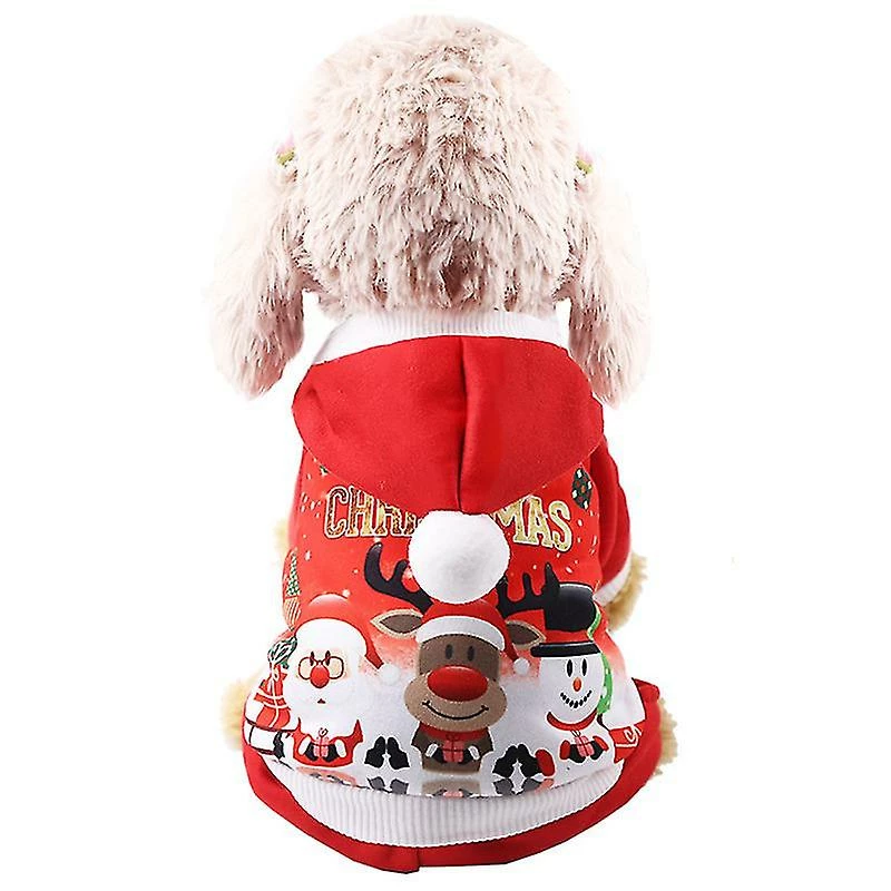 Unbranded Chien Chat Hoodie Automne Et Hiver Chaud Pet Noël Manteau Vêtements Avec Boutons Vêtements D’Extérieur Combinaison Petits Chiens Xl