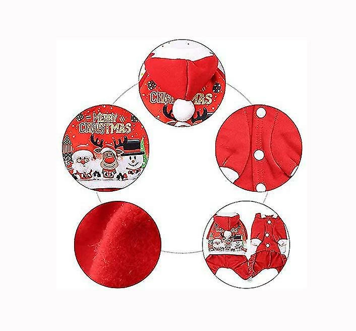 Unbranded Chien Chat Hoodie Automne Et Hiver Chaud Pet Noël Manteau Vêtements Avec Boutons Vêtements D’Extérieur Combinaison Petits Chiens Xl – Image 3