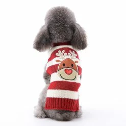 Unbranded Mignon Renne Pet Dog Noël Pull Tricoté Chiot Chat Hiver Sweatshirts Vêtements Chaud Tricots Sweat à Capuche Vêtements De Noël Pour Animaux De Compagnie (1 Pack, Xxl)