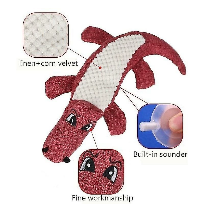 Unbranded 1pc Pet Dog Linen Peluche Crocodile Animal Toy Dog Chew Squeaky Noise Toy Cleaning Teeth Supplies – Image 3