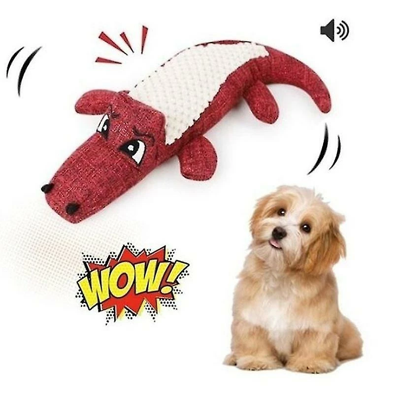 Unbranded 1pc Pet Dog Linen Peluche Crocodile Animal Toy Dog Chew Squeaky Noise Toy Cleaning Teeth Supplies – Image 5