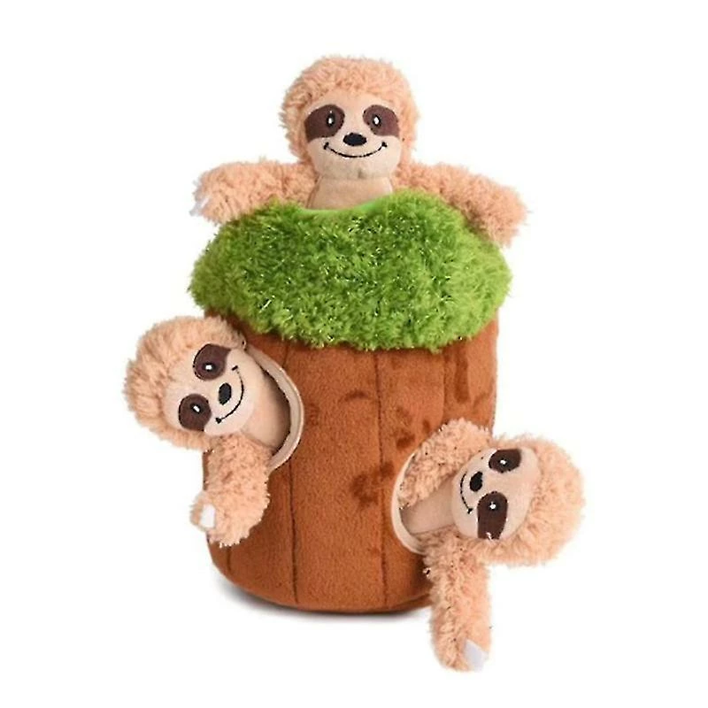 Unbranded 4 Pcs Créatif Grinçant Peluche Pet Jouet Fun Cache Chercher Chien Jouet Peluche Animal Arbre Trou Jouet Animal Sûr Terrier Non Toxique Jouet – Image 5