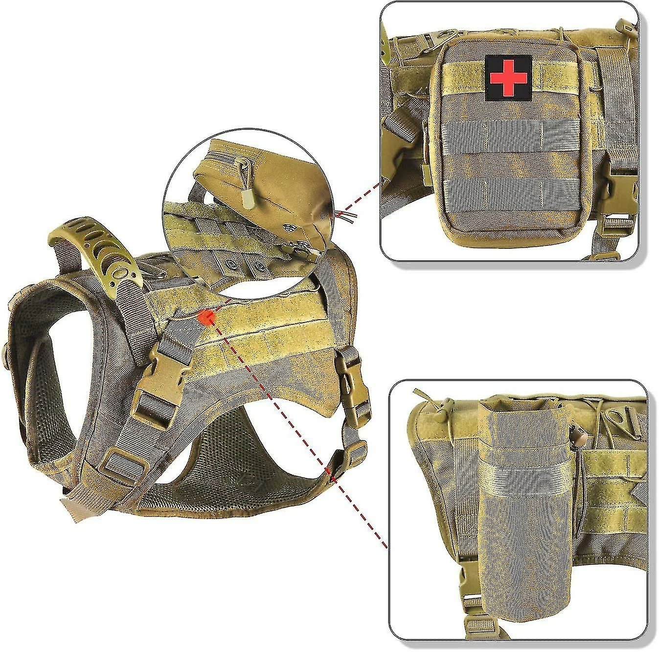 Unbranded Léger Durabletactique Chien Sac à Dos Pet Tactical Vest – Image 3