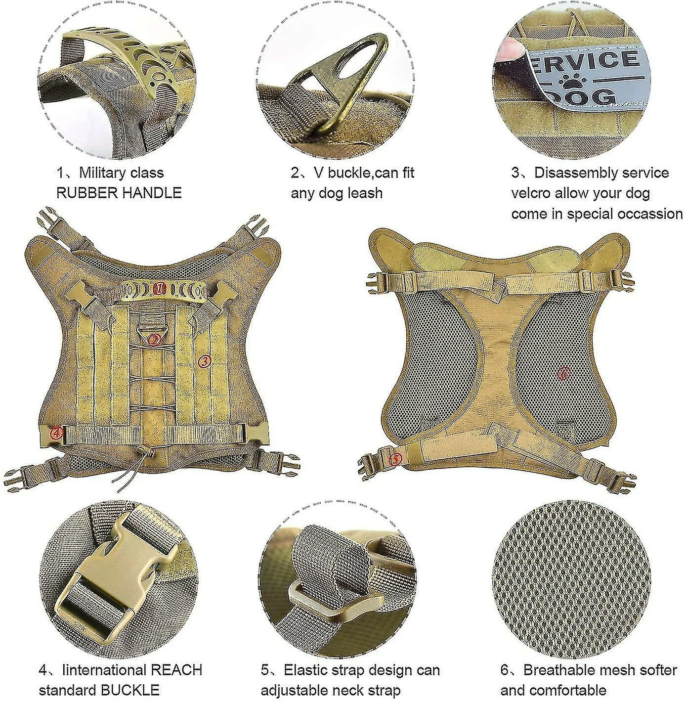 Unbranded Léger Durabletactique Chien Sac à Dos Pet Tactical Vest – Image 4