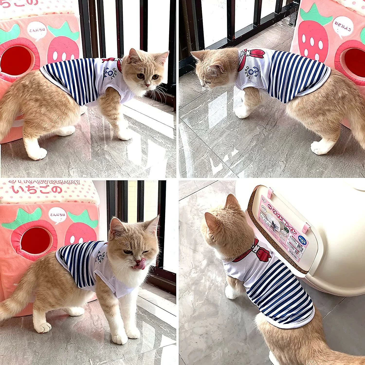 Giveuphesit Vêtements De Chien Chemise De Chiot Rayée, 2 Pack Pet Sailor Tshirt Vêtement De Gilet D’été, Tenue De Chien Pour Petit Moyen Grand Garçon Fille Chiens Chats – Image 5