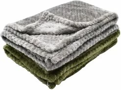 Unbranded 2 Pièces Soft Coral Fleece Pet Blanket 70cm X 100cm, Couverture Pour Animaux De Compagnie Premium Fluffy