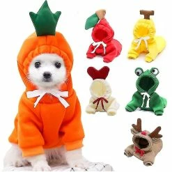 Dxn Chaud Chien Vêtements D’hiver Mignon Fruit Chien Manteau Hoodies Polaire Pet Dogs Costume Jacket Pour Français Bulldog Chihuahua