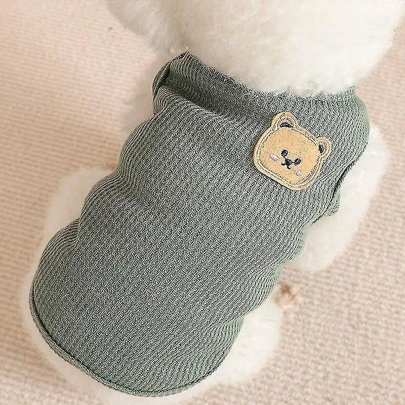 Jccc S;yollow Bear Vest Pet Dog Vêtements Cat T-shirt Solid Vêtements Chiens Mince Petit Mode Chihuahua Été Respirant Fille Carlin Pet Vest York – Image 5