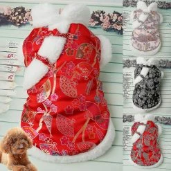 SIGMA Pet Tang Suit Style Chinois Garder La Chaleur Rétro Mode Chiens De Compagnie Tenues De Manteau Pour Le Nouvel An