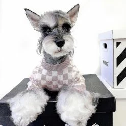 Unbranded Pet Dog Cat VĂȘtements Français Fighting Schnauzer Teddy Puppet British Short Pink Girly Wind Pull En Damier