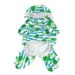 Unbrand Réfléchissant Chiot Imperméable Imperméable Sea Turtle Pattern Léger Respirant Imperméable à L’eau Pet Hooded Rain Jacket