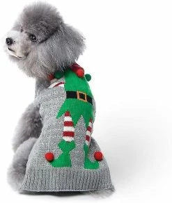 Luluzhu Pull De Chien De Noël Pet Cat Tricot D’hiver Vêtements Chauds, Xs