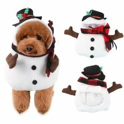Giveuphesit Pet Bonhomme De Neige Costume Chien Chat Drôle Costume Pet Upright Costume