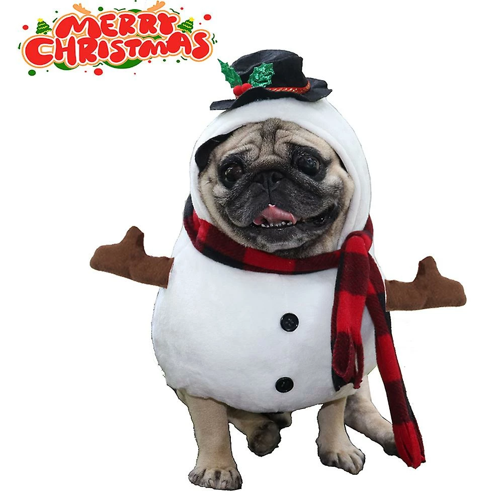Giveuphesit Pet Bonhomme De Neige Costume Chien Chat Drôle Costume Pet Upright Costume – Image 3
