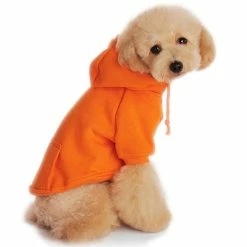 Giveuphesit Vêtements Pour Chiens Pet Casual Sweater Dog Solid Color Hooded Sweater Pet Two Foot Sweater