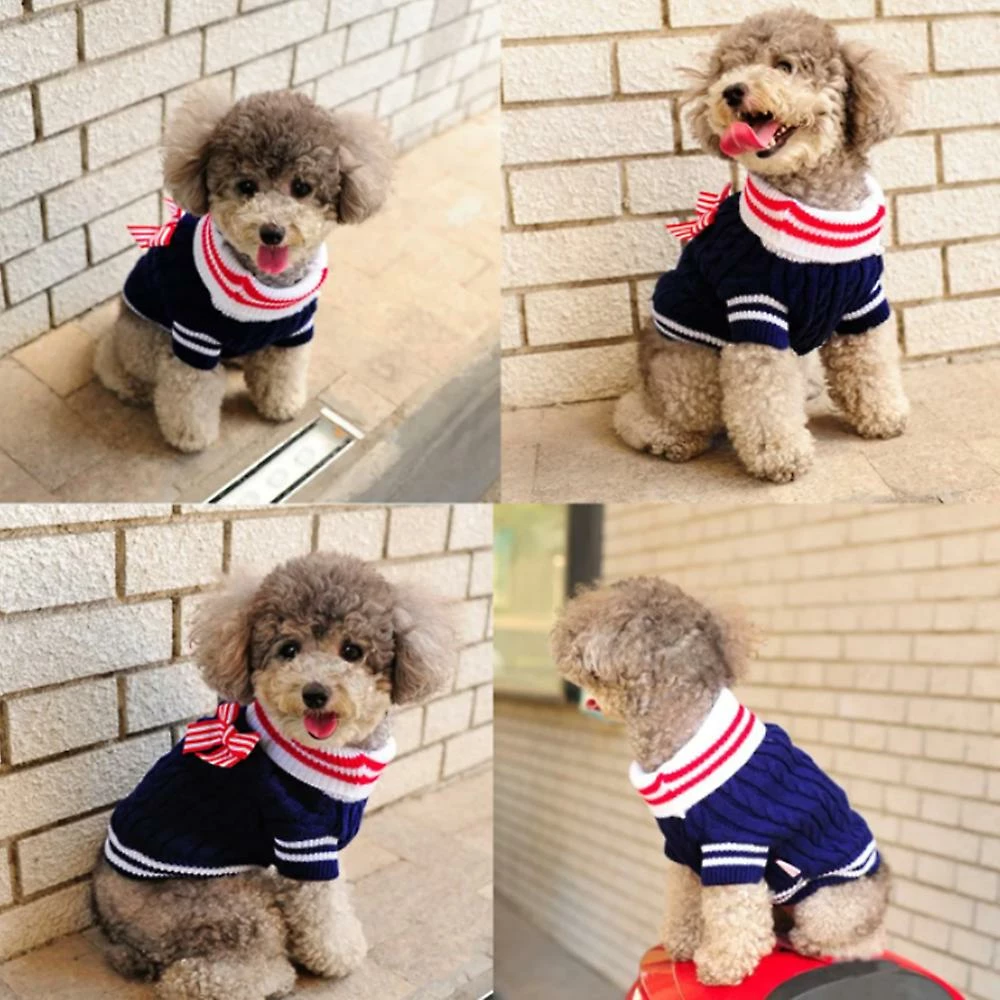 Giveuphesit Pet Sweater Dog Blue Navy Style Sweater Pet Two Legs TricotĂ© Sweater â Image 5